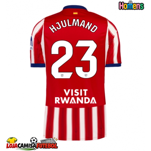 Camisa de Futebol Atletico Madrid Morten Hjulmand #23 Equipamento Principal 2026-27 Manga Curta